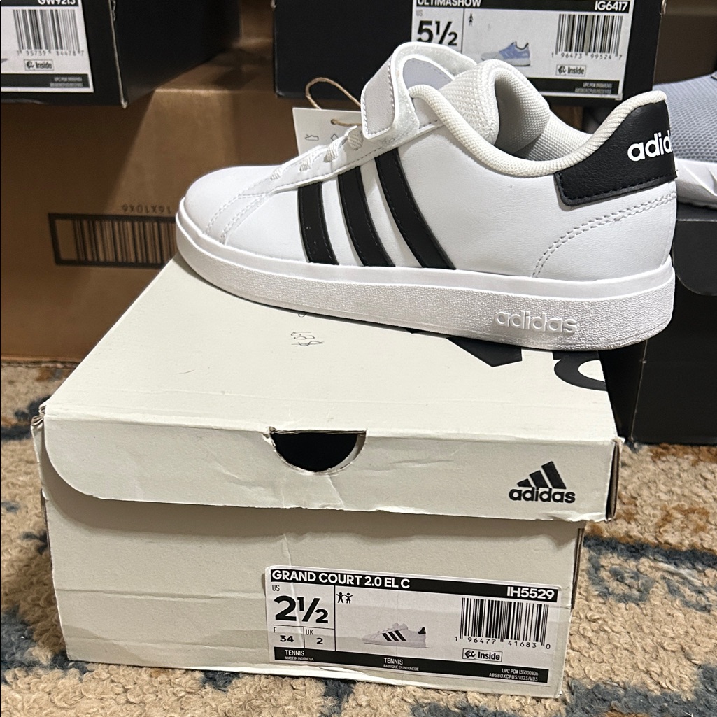 Adidas Kids Grand Court Sneakers White Black